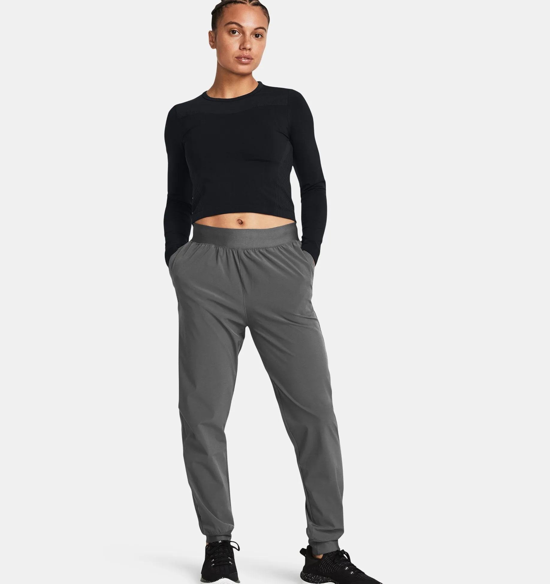 Under Armour Women's UA Rival High-Rise Ultra-Light Woven Pants - Castlerock