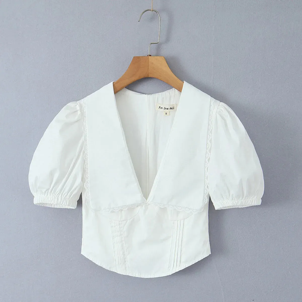 White Lace Corset Short Tops Blouse