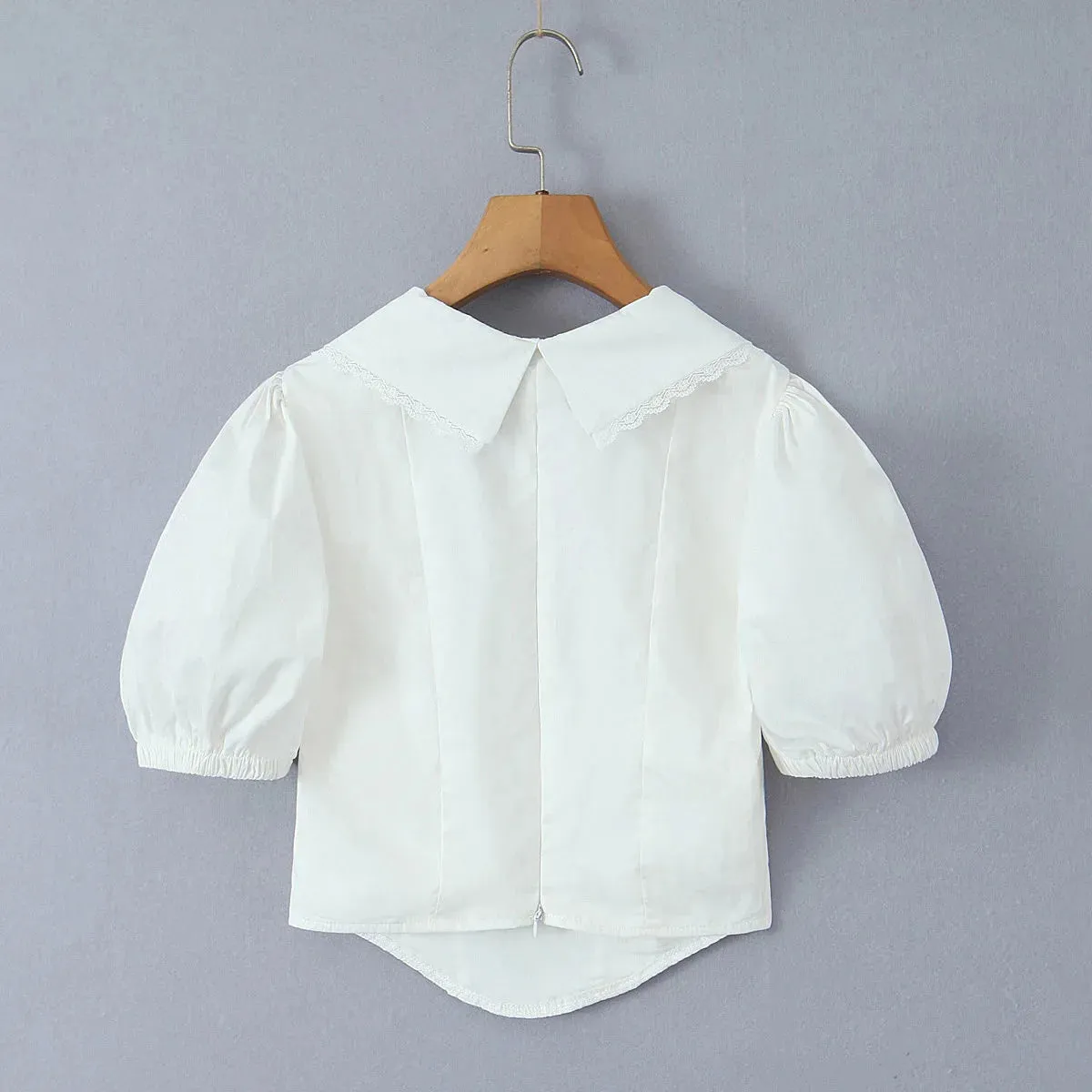 White Lace Corset Short Tops Blouse