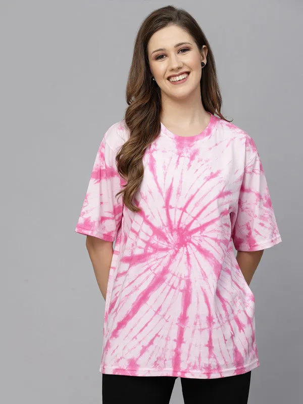 Women Pink Odour Free Oversize T-shirts