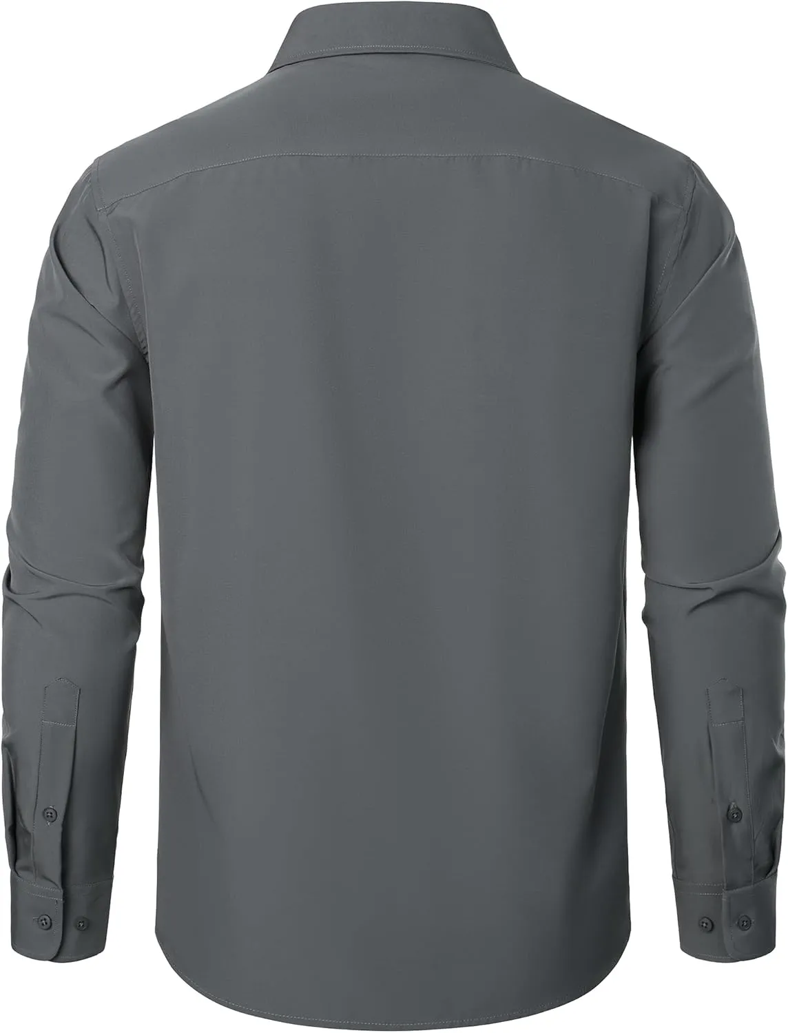 ZEROYAA Men's Regular Fit Dress Shirt Stretch Wrinkle-Free Long Sleeve Casual Business Button Up Shirts