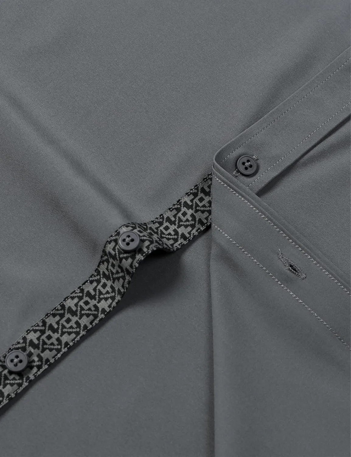 ZEROYAA Men's Regular Fit Dress Shirt Stretch Wrinkle-Free Long Sleeve Casual Business Button Up Shirts